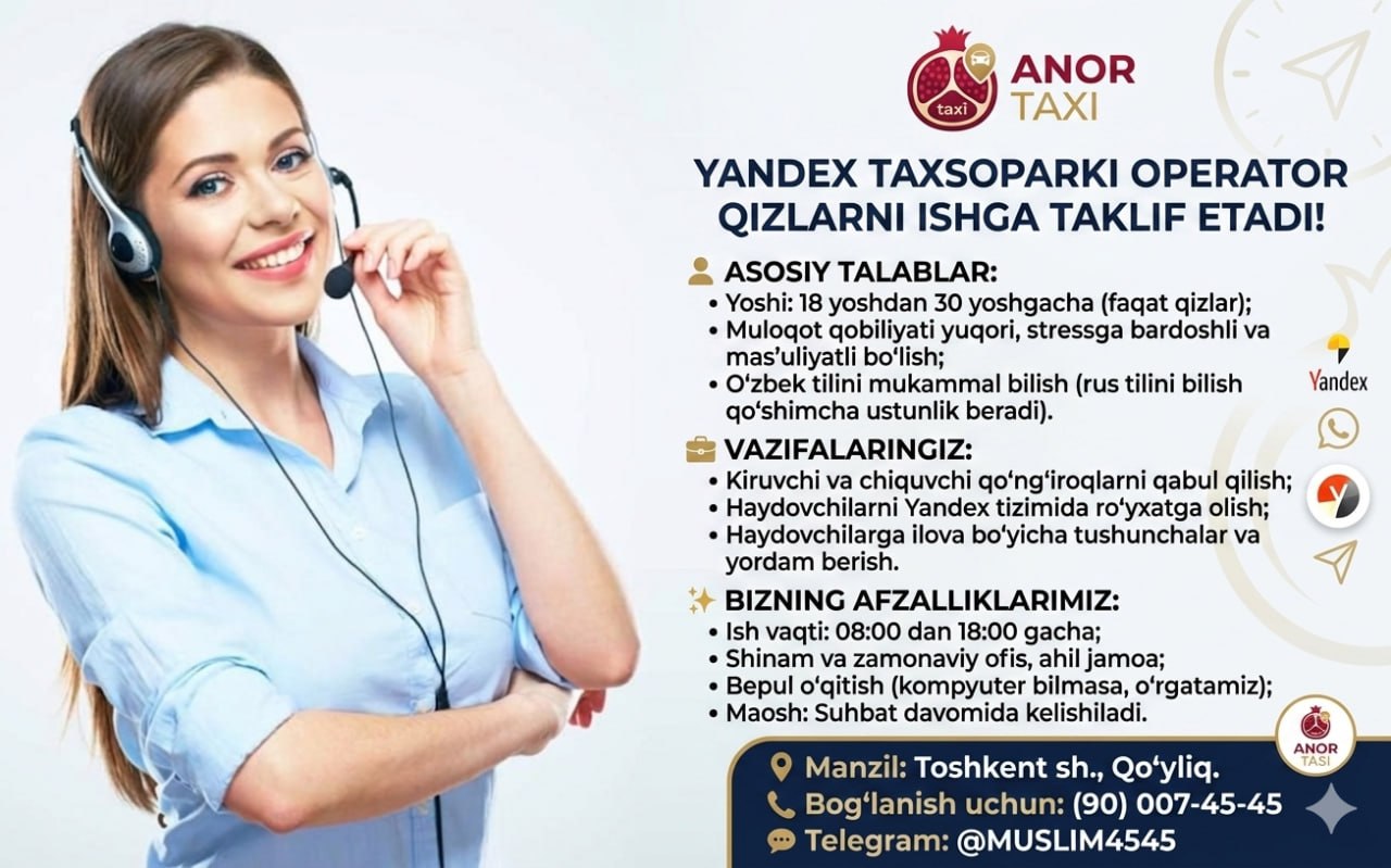 YANDEXGA OPERATOR QIZ KERAK